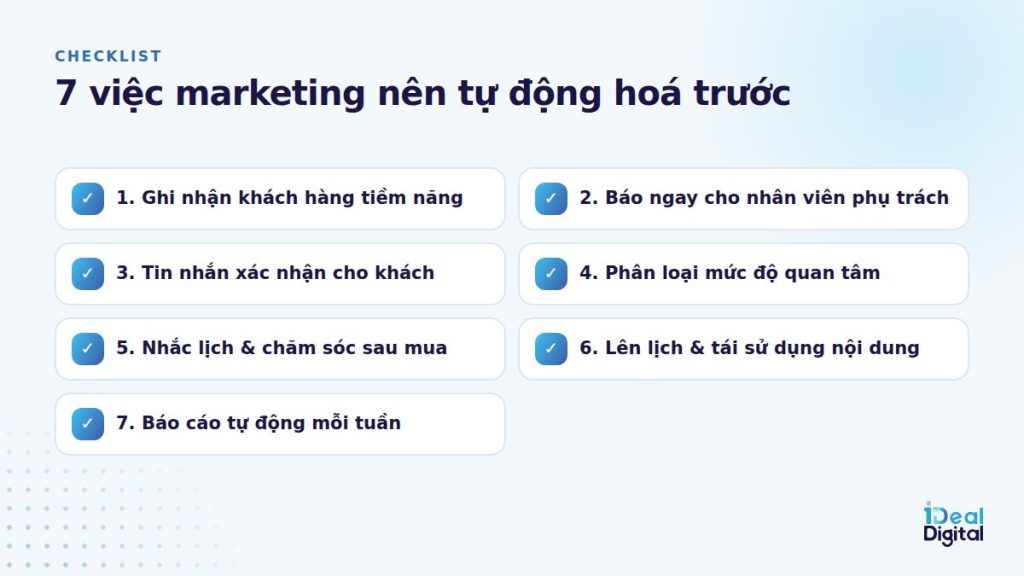 7 việc marketing có thể tự động hoá