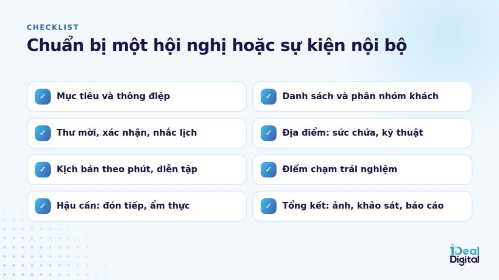 Checklist tổ chức sự kiện